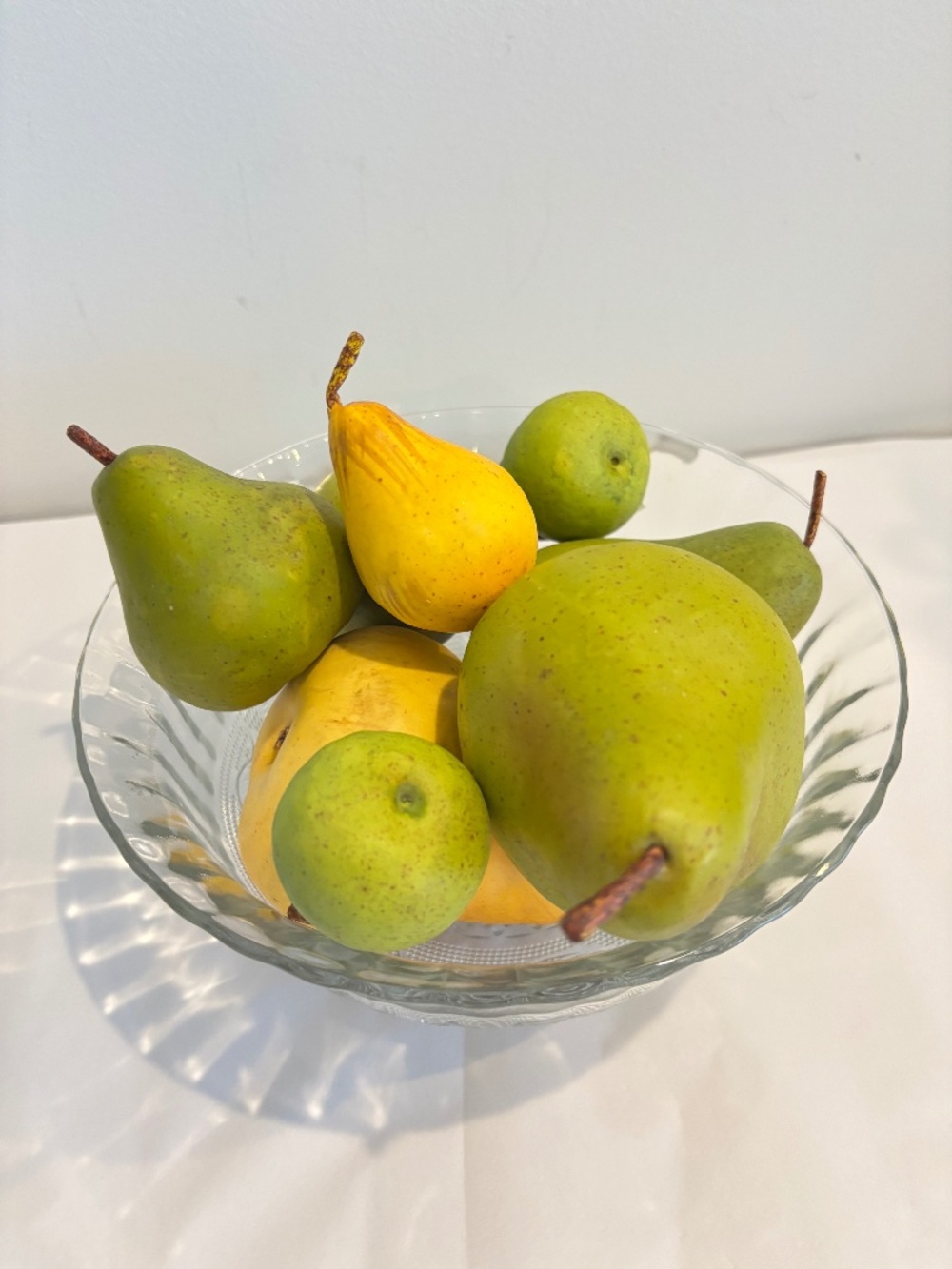VINTAGE Set of EIGHT faux fruit artificial pears life like kitchen decor bowl fi